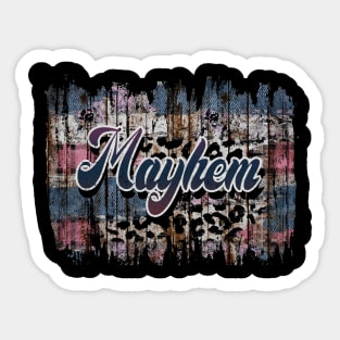 Thanksgiving Mayhem Name Vintage Styles Birthday 70s 80s 90s Sticker